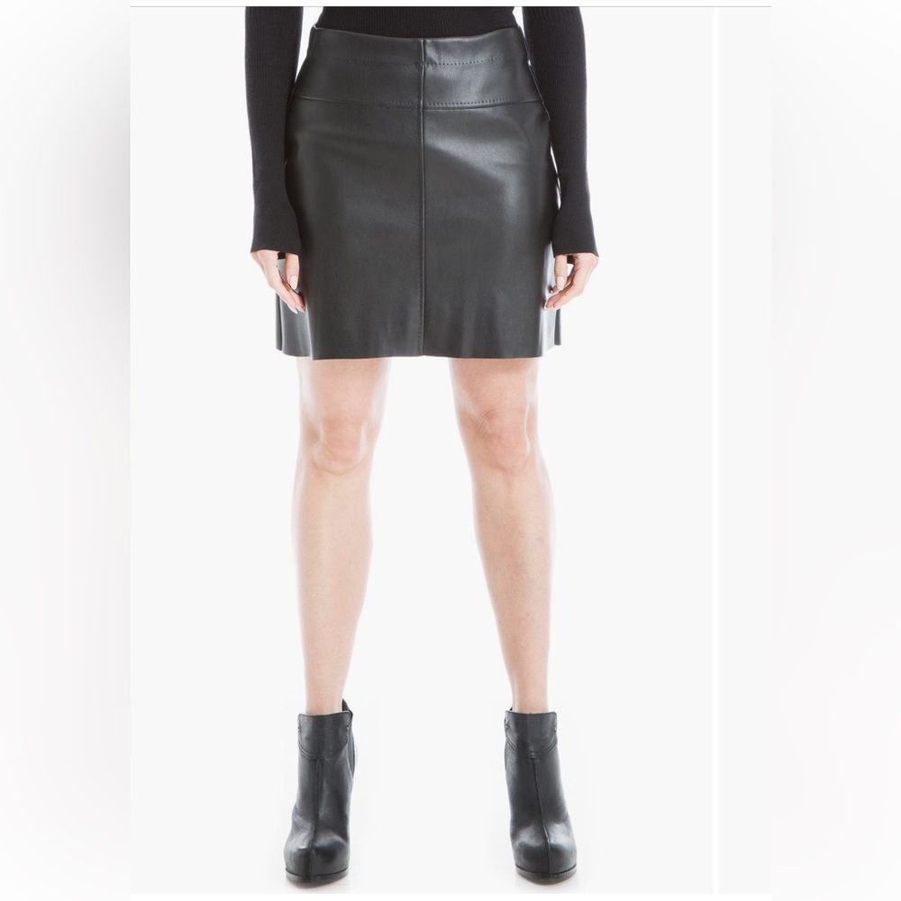 Max Studio Skirt mini faux leather black size medium